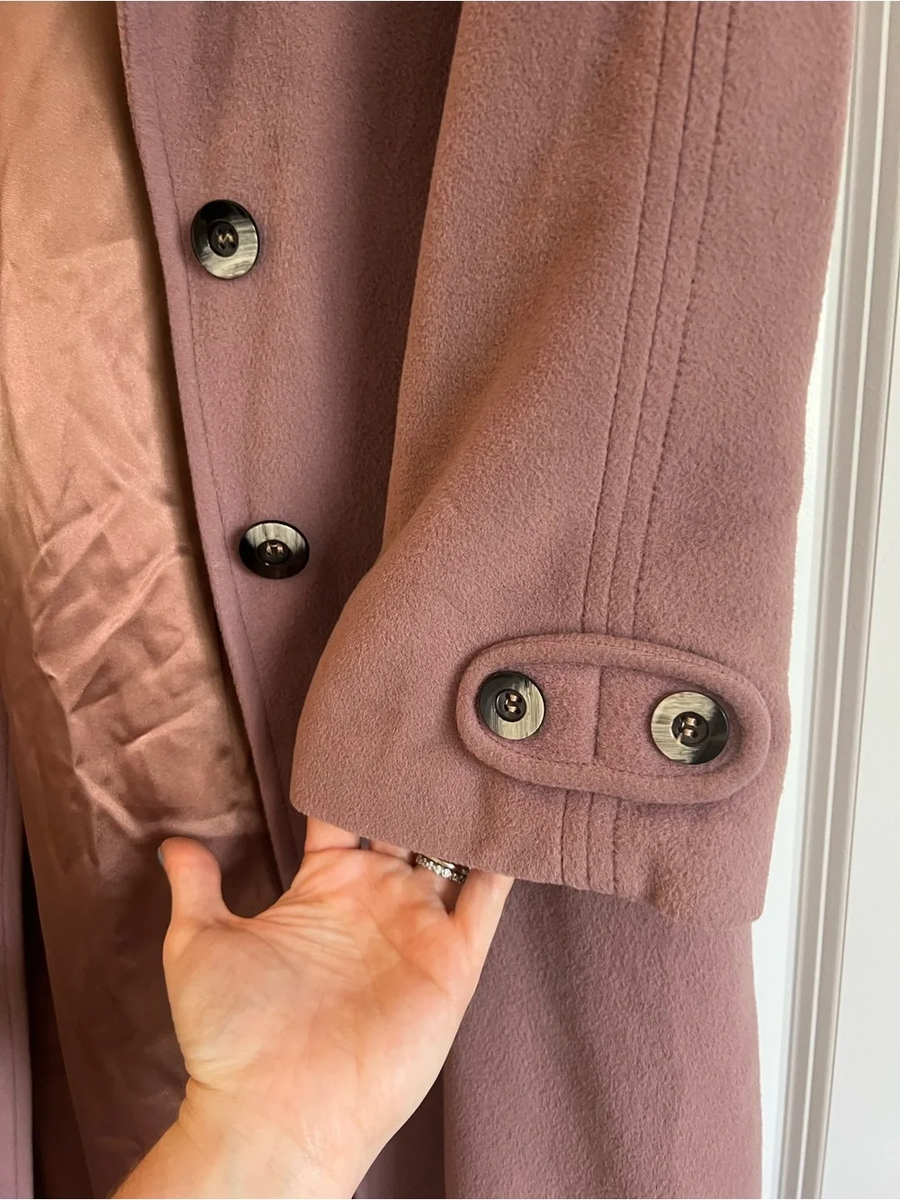 Dusty Rose Trench Coat - Picture 3 of 5